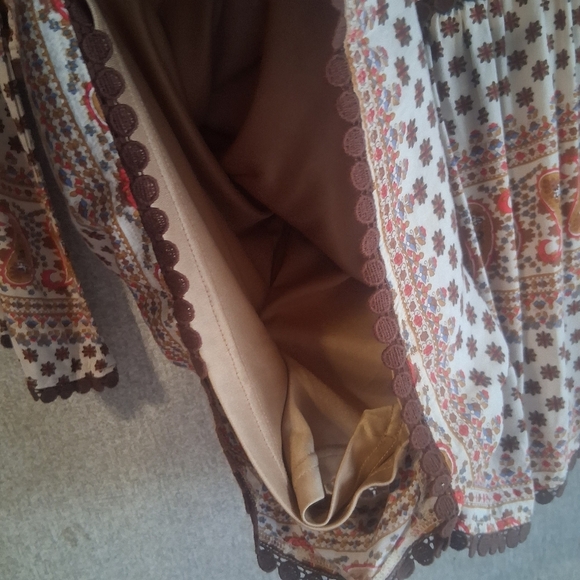 Long Sleeve Shorts Style Romper Boho Bohemian Paisley Fall Lov Posh Medium - Picture 5 of 8